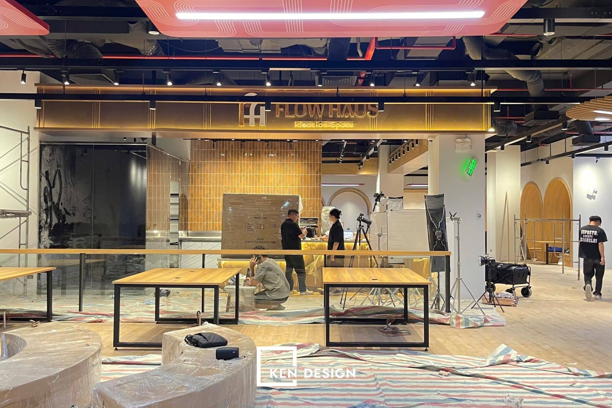 mặt bằng mô hình cafe coworking